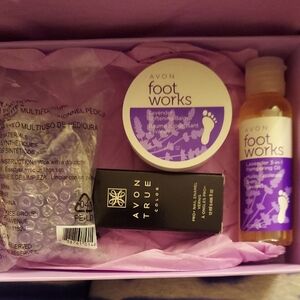 Avon Floral Lavender Gift Set with Striped Bow